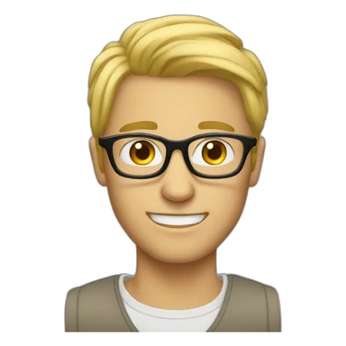blonde guy with glasses sticker