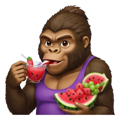 Gorilla man with fried chicken and watermelon and grape koolaid  sticker