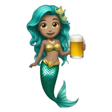 Mermaid cosplay give beer for prince  sticker
