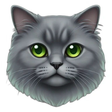 dark gray persian cat with green eyes sticker