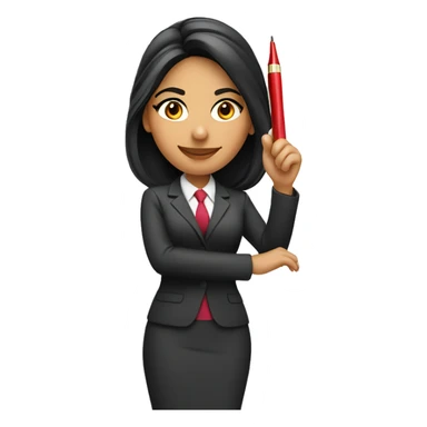 Hispanic realtor woman holding a pen  sticker