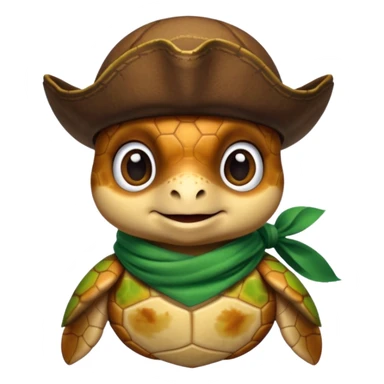 cute sea turtle wearing a gren pirate scarf sticker