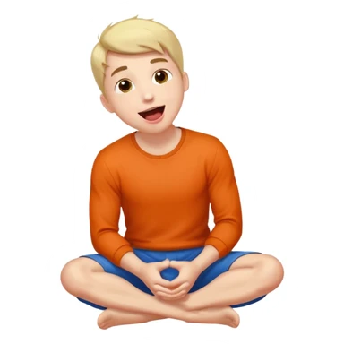 Submissive masochistic male on his knees, looking up  and tongue out sticker