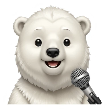 Polar bear singing with mic  sticker