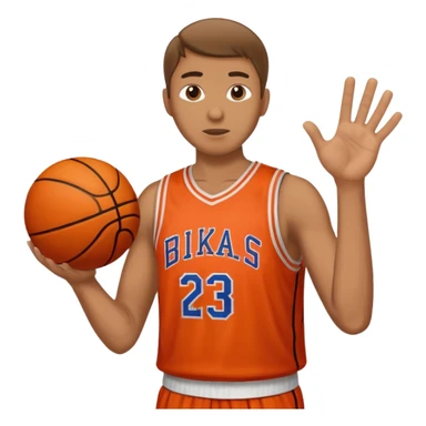 guy pretend shooting a basketball sticker