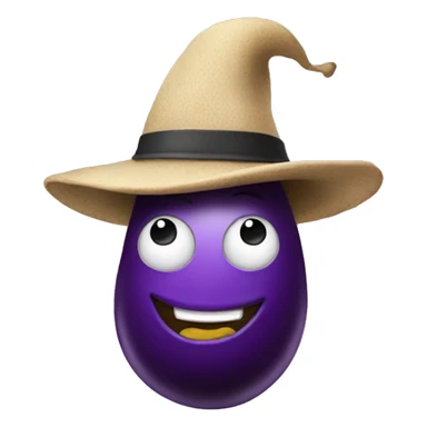 Eggplant wearing a hat sticker