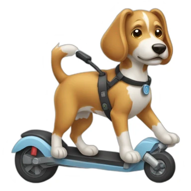 Un chien sur une trottinette électrique sticker