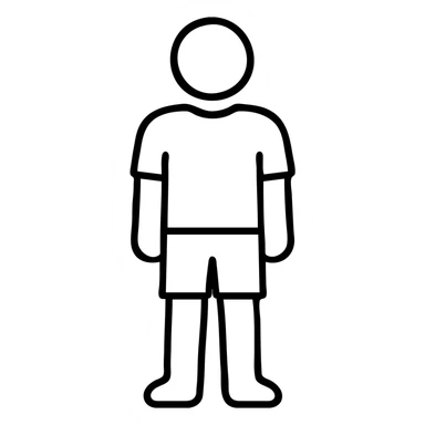 Outline icon of person in casual outfit, standing sticker