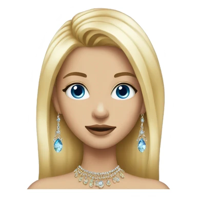 blonde girl portrait with jewelry make sure I have blue eyes  sticker