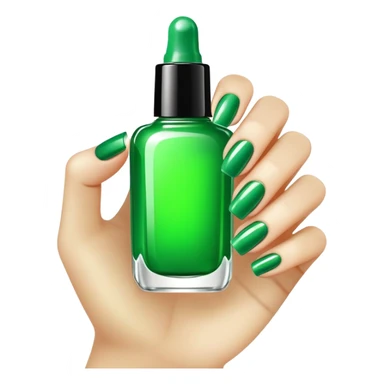 Green nails with gel bottle  sticker