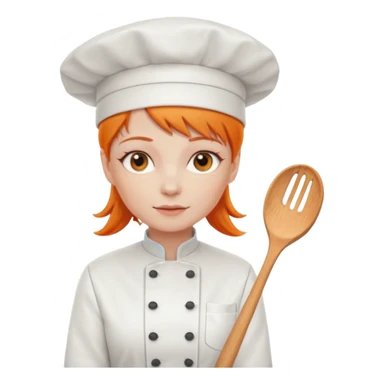 Una chef, pelinaranja de pelo lacio sticker