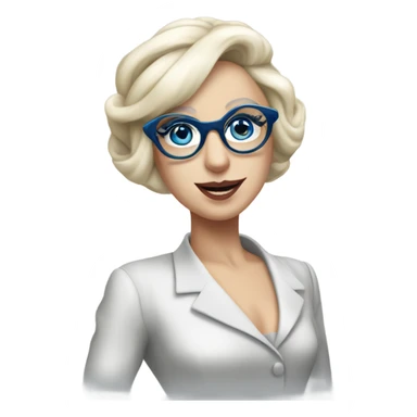 Elegant lady-gaga-dancing-blue eyes- wearing glasses: sticker