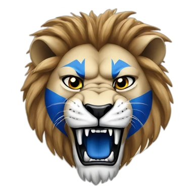 angry lion in israeli colours sticker
