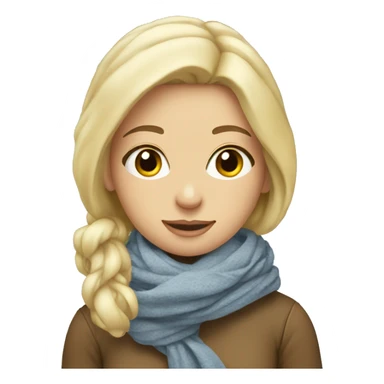 Blonde Girl with scarf; cozy; winter sticker
