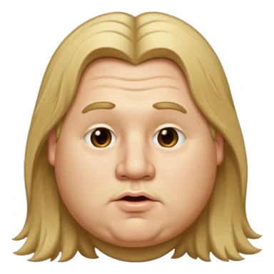 white boy fat with long dirty blond hair with big lips and long nose  sticker