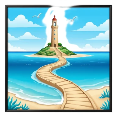 the sea is split in half. left and right side tower up, in the middle is a path on the floor of the sea sticker