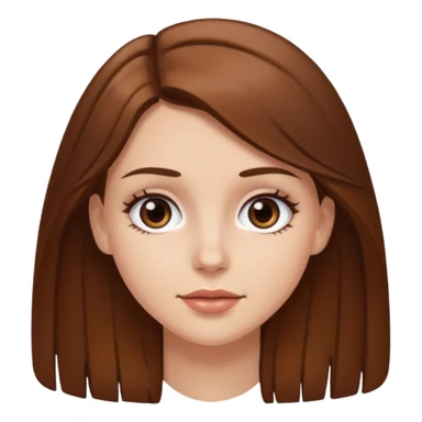 chica blanca con cabello y ojos cafes, cabello un poquito mas claro y mas largo y los ojos mas oscuritos pero no tanto sticker