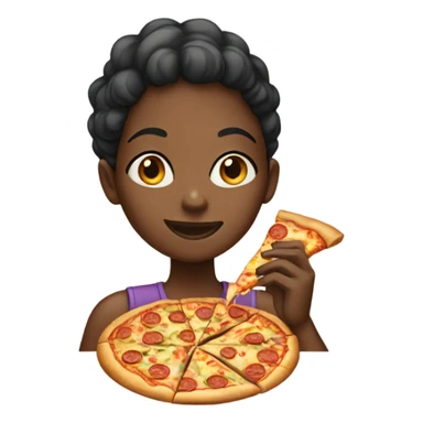 Black girl eating pizza sticker