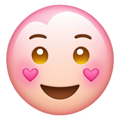 Smile Emoji with three pink hearts sticker