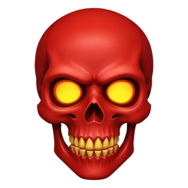 Scary red skull sticker