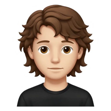 Menino de 15 anos de cabelo ondulado e roupa preta  sticker