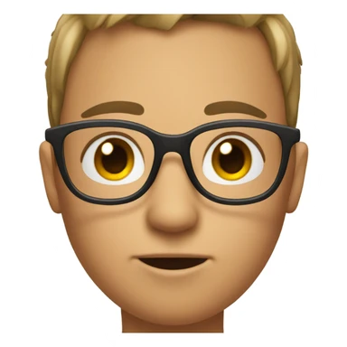 Blushing with glasses sticker