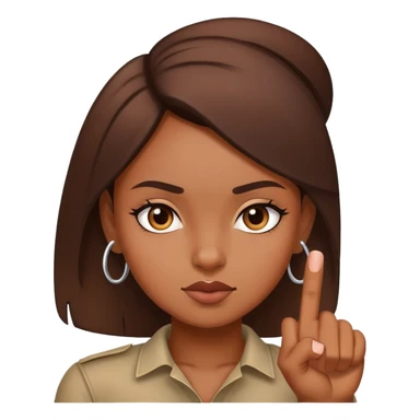 Brown skin girl with middle finger up sticker