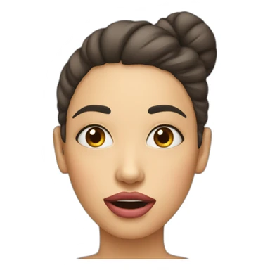 A woman with eye up with tongue stuck out while blushing sticker