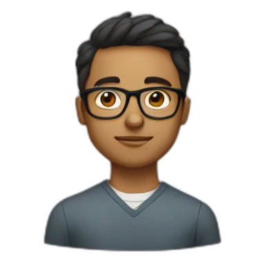 Young man wearing glasses and thinking sticker