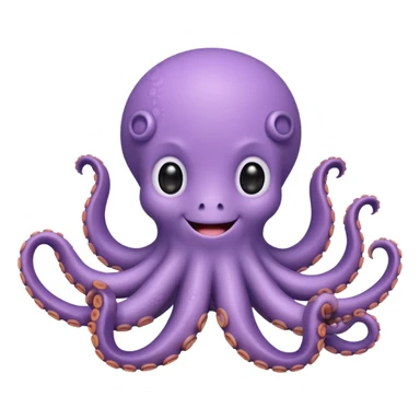 cute octopus with small arms, smiling, pastel colors sticker
