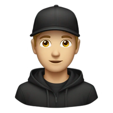 white boy black hoodies with a cap sticker