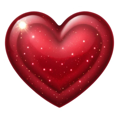 dark red sparkly heart with a glowing outline sticker