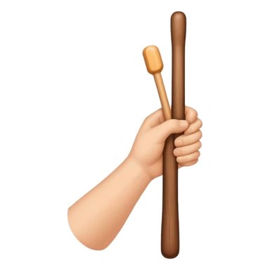 Hand holding Woodstick sticker