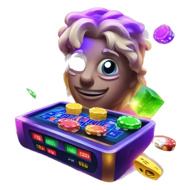 gambling with neon elements sticker