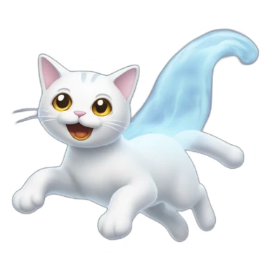Flying-cat-ghost-floating-in-the-air sticker
