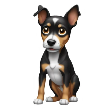 Dog pincher black and white sticker
