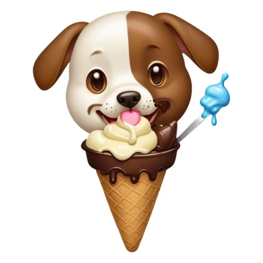 Dog eating ice Cream  sticker