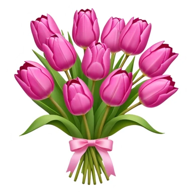 pastel pink with magenta tulips bouquet sticker