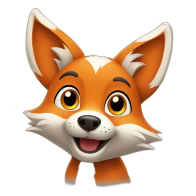 cartoon fox saying hi sticker