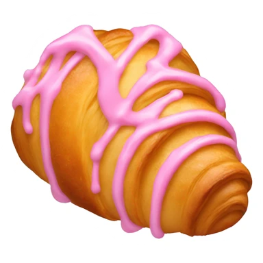 Croissant with pink icing sticker