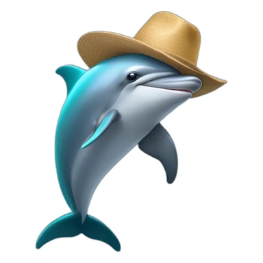 a dolphin with a hat sticker