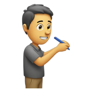 Man writing on a marker board sticker