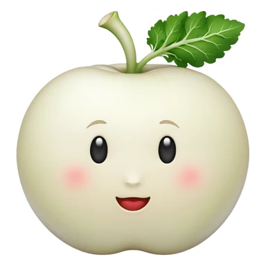 Make white radish apple emoji style sticker