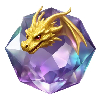 56-carat iridescent diamond crystal dragon sticker