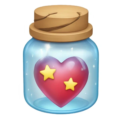 glass jar with heart, lightning, drop and star inside sticker