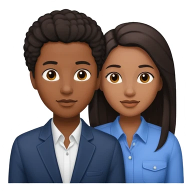 Black lesbian couple with one masculine with short hair and one feminine with long hair  sticker