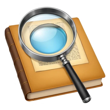 Magnifying glass with a book sticker