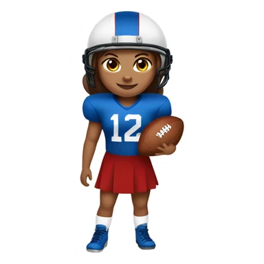 Brunette hair brown eye girl playing American football sticker