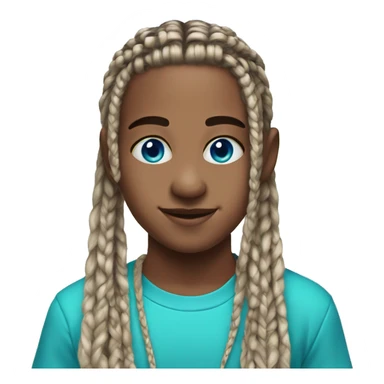 Short cut turquoise box braids boy with blue eyes  sticker