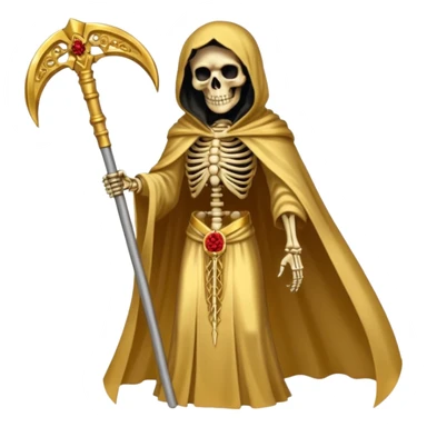 la santa muerte gold with large scythe  sticker